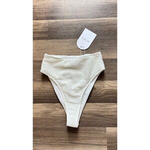 $168 NWT RUMER The Label Cassidy High Waist Pant Womens XS White Textured